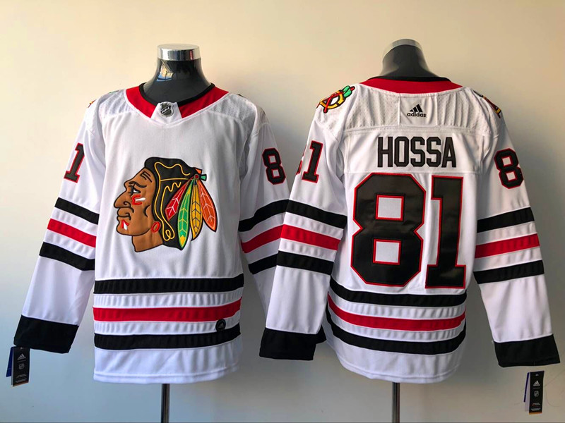 Men's Chicago Blackhawks Marian Hossa #81 White Breakaway Jersey